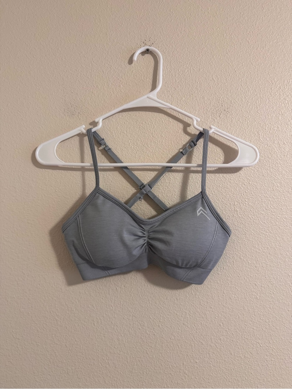 Oner active Light Gray Adjustable Strappy Wireless Sports Bra